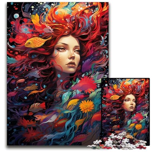 Puzzle 1000 Teile für Erwachsene Malerei Fantasiegöttin Holzpuzzle für Erwachsene perfekt für Familienspaß an Weihnachten Thanksgiving Geburtstagen und Ostern 1000 PCS (75 x 50 cm) von CYSEHKRBL