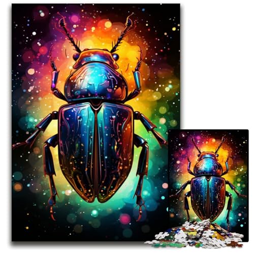Puzzle 1000 Teile für Erwachsene Malerei Kunst Käfer Holzpuzzle entspannende Unterhaltung Heimdekoration 1000 Teile (75 x 50 cm) von CYSEHKRBL
