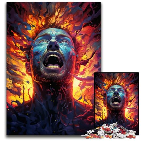 Puzzle 1000 Teile für Erwachsene Neon Man farbenfrohes psychedelisches Unmögliches Puzzle für Erwachsene perfekt für Teenager und Heimdekoration 1000 Teile (75 x 50 cm) von CYSEHKRBL