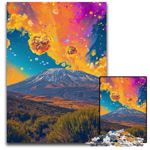 Puzzle 1000 Teile für Erwachsene Olympus buntes psychedelisches Holzpuzzle für die Heimdekoration ideales Weihnachts- und Neujahrsgeschenk für Teenager 1000 PCS (75 x 50 cm) von CYSEHKRBL