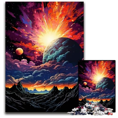 Puzzle 1000 Teile für Erwachsene Planeten-Farblandschaft unmögliche Puzzles für Erwachsene perfekt für Teenager und Heimdekoration 1000 Teile (75 x 50 cm) von CYSEHKRBL