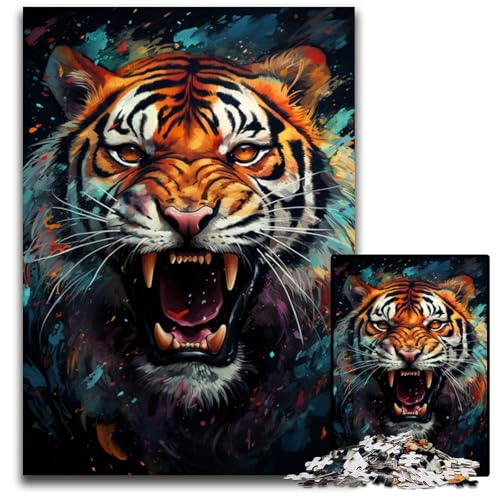 Puzzle 1000 Teile für Erwachsene Tiger_Spirit_colorf Anspruchsvolle Puzzles für Teenager und Familienspaß – DIY-Denkspiel als Geschenk 1000 PCS (75x50cm) von CYSEHKRBL
