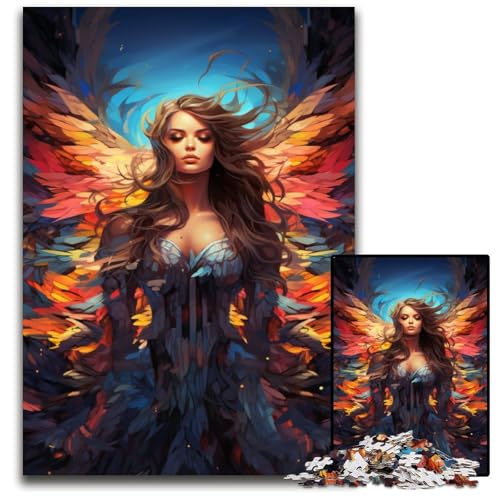 Puzzle 1000 Teile für Erwachsene Trend_Engel_bunt_ Anspruchsvolle Puzzles Anspruchsvolles DIY-Denkspiel Perfektes Familienspiel oder dekoratives Geschenk 1000 PCS (38x26cm) von CYSEHKRBL