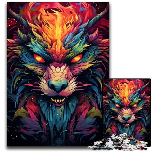 Puzzle 1000 Teile geheimnisvolles Gemälde Drachen-Puzzle Weihnachten Halloween Ostern Neujahr 1000 Teile (38 x 26 cm) von CYSEHKRBL