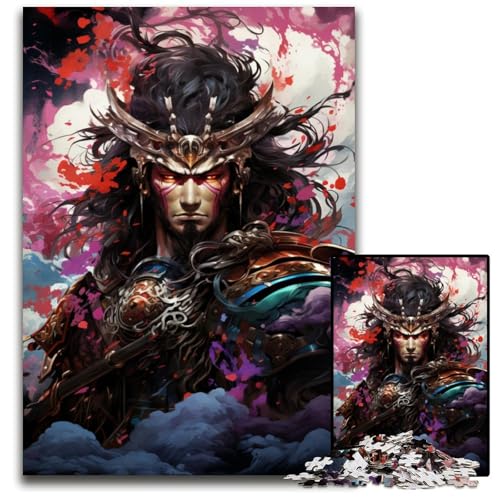 Puzzle Der farbenfrohe psychedelische Weg des Samurai 1000 Teile anspruchsvolle Puzzles farbenfrohe Heimdekoration und interaktives Familienspiel 1000 Teile (38x26cm) von CYSEHKRBL