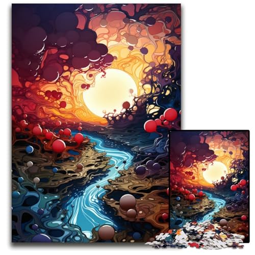 Puzzle Die farbenfrohe Psychedelie des Loiretals 1000 Teile anspruchsvolle Puzzles farbenfrohe Heimdekoration und interaktives Familienspiel 1000 Teile (75x50cm) von CYSEHKRBL
