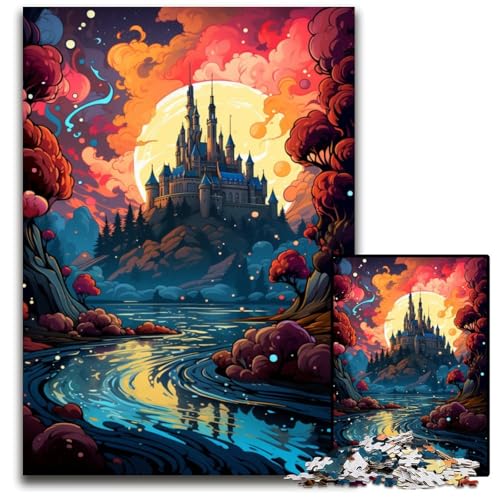 Puzzle für 1000 Teile Die farbenfrohe Psychedelie von Schloss Chambord Holzpuzzle perfekt für Teenager Familienzusammenhalt Denksportaufgabe und DIY-Heimdekor-Geschenk 1000 Teile (75x50cm) von CYSEHKRBL