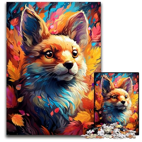 Puzzle für Erwachsene 1000 Gemälde buntes Kunst-Eichhörnchen Holzpuzzle für Erwachsene Spielgeschenk für Erwachsene interaktives Familienspiel Gehirn-Herausforderung Geschenk 1000 Teile (75 x 50 cm) von CYSEHKRBL