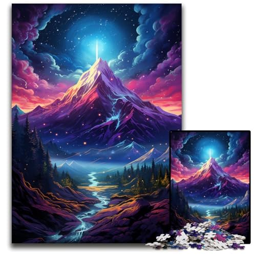 Puzzle für Erwachsene 1000 Stück Die farbenfrohe Psychedelia des kosmischen Berges Papierpuzzle für Erwachsene DIY-Heimdekor Geschenk Denksportspiel 1000 Teile (38x26cm) von CYSEHKRBL