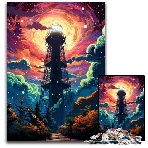 Puzzle für Erwachsene 1000 Teile Die farbenfrohe Psychedelia des Observatoriums anspruchsvolle Puzzles interaktives Familienspiel Gehirn-Herausforderung Lernspielzeug 1000 Teile (38x26cm) von CYSEHKRBL