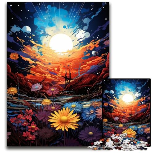 Puzzle für Erwachsene 1000 Teile Die farbenfrohe Psychedelia des ewigen Frühlings pädagogisches Denkspiel künstlerische Heim- und Bürodekoration Alter 1000 PCS (38x26cm) von CYSEHKRBL