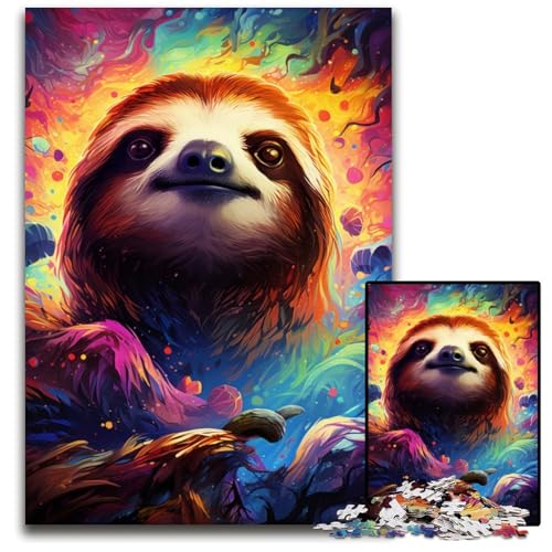 Puzzle für Erwachsene 1000 Teile Die farbenfrohe Psychedelia von Starry Otter unmögliche Puzzles für Erwachsene Gehirn-Herausforderung Teenager und Heimdekoration 1000 PCS (38x26cm) von CYSEHKRBL