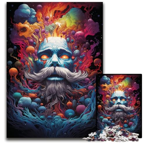 Puzzle für Erwachsene 1000 Teile Die farbenfrohe Psychedelie des mysteriösen Alten Mannes anspruchsvolle Puzzles interaktives Familienspiel Gehirn-Herausforderung Lernspielzeug 1000 Teile (75x50cm) von CYSEHKRBL