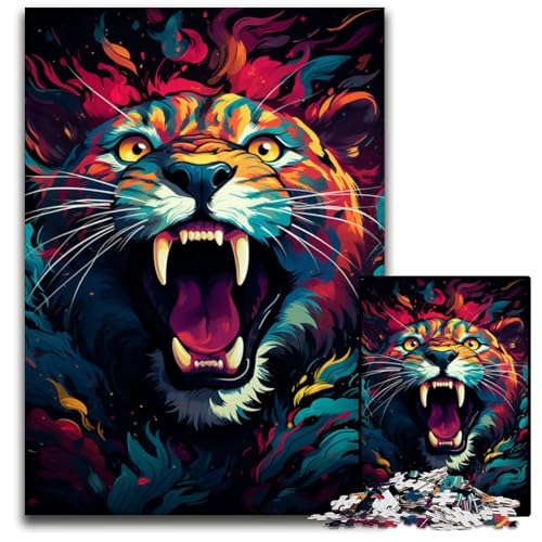 Puzzle für Erwachsene 1000 Teile Gemälde Kunst Leoparden-Puzzle für Erwachsene für Heimdekoration Gehirntraining 1000 Teile (75 x 50 cm) von CYSEHKRBL