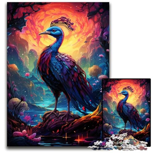 Puzzle für Erwachsene 1000 Teile Gemälde bunter Pfau Puzzle für Erwachsene für Heimdekoration Gehirntraining 1000 Teile (75 x 50 cm) von CYSEHKRBL