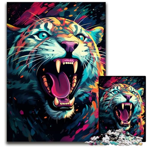 Puzzle für Erwachsene 1000 Teile Gemälde eines Wilden Geparden schwierige Puzzles für Erwachsene perfekt als Halloween-Weihnachts- und Geburtstagsgeschenk 1000 Teile (75 x 50 cm) von CYSEHKRBL