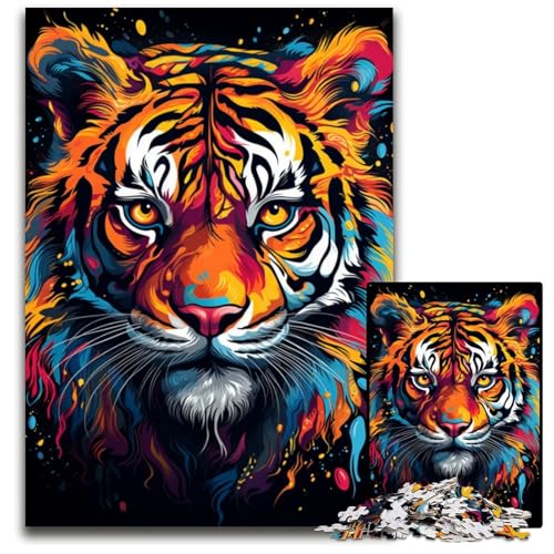 Puzzle für Erwachsene 1000 Teile Gemälde eines Wilden bunten Löwen schwierige Puzzles für Erwachsene perfekt als Halloween- Weihnachts- und Geburtstagsgeschenk 1000 Teile (75 x 50 cm) von CYSEHKRBL