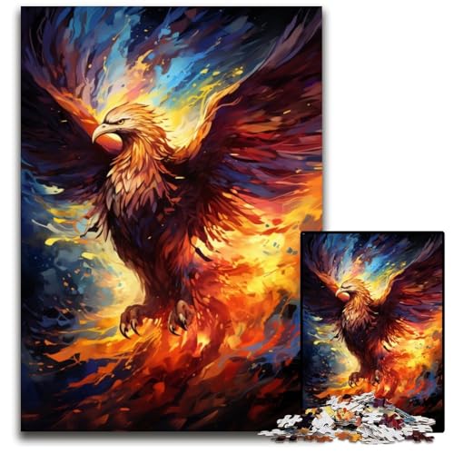 Puzzle für Erwachsene 1000 Teile Gemälde eines bunten Phönix Puzzles für Erwachsene Familienspaß Aktivität Gehirnherausforderung Teenager 1000 Teile (38 x 26 cm) von CYSEHKRBL