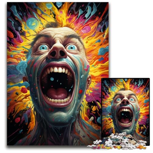 Puzzle für Erwachsene 1000 Teile Gemälde eines schreienden Mannes schwierige Puzzles für Erwachsene perfekt für Halloween Weihnachten Geburtstagsgeschenk 1000 PCS (75 x 50 cm) von CYSEHKRBL