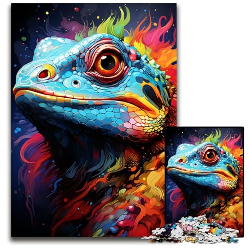 Puzzle für Erwachsene 1000 Teile Malen Farbchamäleon Puzzles für Erwachsene Familienspaß Aktivität Gehirnherausforderung Teenager 1000 Teile (75 x 50 cm) von CYSEHKRBL