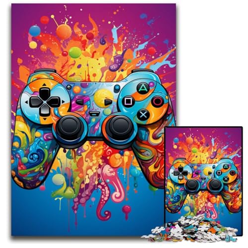 Puzzle für Erwachsene 1000 Teile Malen Farbe Gamepad-Puzzles für Erwachsene Familienspaß Aktivität Gehirn-Herausforderung Teenager 1000 Teile (75 x 50 cm) von CYSEHKRBL