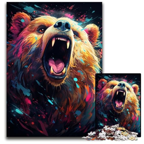 Puzzle für Erwachsene 1000 Teile Malen Farbe Sternenhimmel Bär schwierige Puzzles für Erwachsene perfekt für Halloween Weihnachten Geburtstagsgeschenk 1000 PCS (75 x 50 cm) von CYSEHKRBL