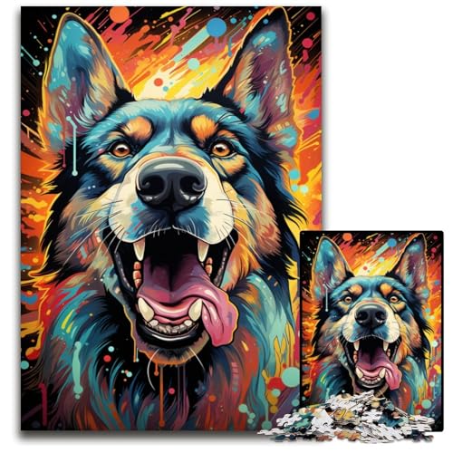 Puzzle für Erwachsene 1000 Teile Malen Farbe Sternenhimmel Hund schwierige Puzzles für Erwachsene perfekt für Halloween Weihnachten Geburtstagsgeschenk 1000 PCS (75 x 50 cm) von CYSEHKRBL