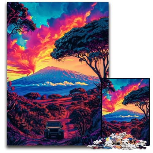 Puzzle für Erwachsene 1000 Teile Olympus farbenfrohes psychedelisches Holzpuzzle Denksportaufgabe Geschenk pädagogische Aktivität für Teenager 1000 Teile (75 x 50 cm) von CYSEHKRBL