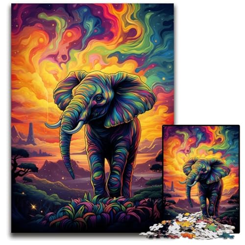 Puzzle für Erwachsene 1000 Teile Symphonie der Elefanten Papierpuzzle Familie und Freunde geeignet für Kinder ab 1000 Jahren 1000 Teile (38x26cm) von CYSEHKRBL