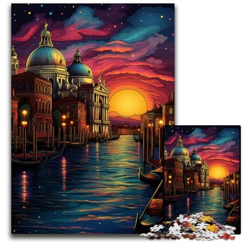 Puzzle für Erwachsene 1000 Teile Venedig Italien Holzpuzzle Familie und Freunde geeignet für alle Altersgruppen 1000 Teile (75x50cm) von CYSEHKRBL