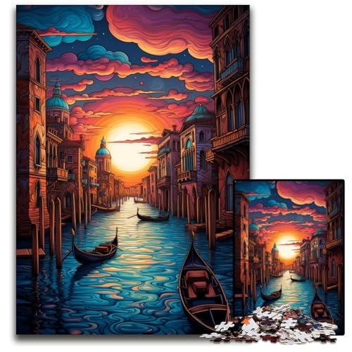 Puzzle für Erwachsene 1000 Teile Venedig Italien anspruchsvolle Puzzles interaktives Familienspiel Gehirn-Herausforderung Lernspielzeug 1000 Teile (38x26cm) von CYSEHKRBL
