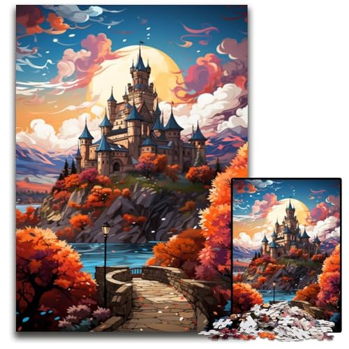 Puzzle für Erwachsene 1000 Teile hoch aufragendes majestätisches Schloss anspruchsvolle Puzzles interaktives Familienspiel Gehirn-Herausforderung Lernspielzeug 1000 Teile (38x26cm) von CYSEHKRBL