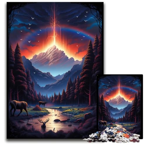 Puzzle für Erwachsene 1000 Yellowstone-Nationalpark Holzpuzzle für Erwachsene DIY Heimdekoration Geschenk Denkspiel 1000 Teile (75x50cm) von CYSEHKRBL