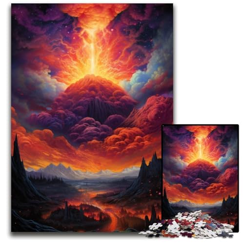 Puzzle für Erwachsene mit 1000 Teilen Vulkanausbrüche anspruchsvolle Puzzles interaktives Familienspiel Gehirn-Herausforderung Lernspielzeug 1000 Teile (38x26cm) von CYSEHKRBL