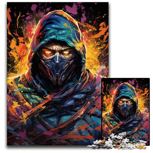 Puzzle mit 1000 Teilen für Erwachsene Die farbenfrohe Psychedelia von Ninja Killer anspruchsvolle Puzzles für Teenager und Familienspaß – DIY-Denkspiel als Geschenk 1000 Teile (75x50cm) von CYSEHKRBL