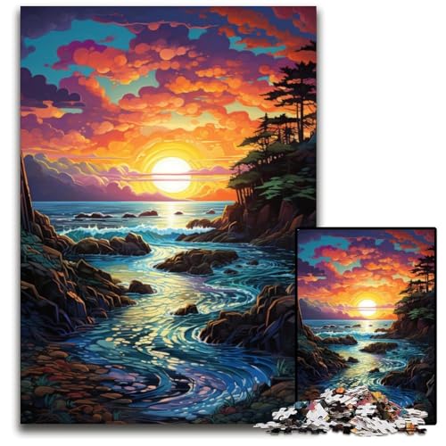 Puzzle mit 1000 Teilen für Erwachsene Malen Bunte Strand-Papierpuzzles perfekt für Geburtstags- Weihnachts 1000 Teile (38 x 26 cm) von CYSEHKRBL