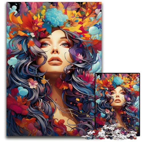 Puzzle mit 1000 Teilen für Erwachsene Malen Farbgöttin Holzpuzzle entspannende Unterhaltung Heimdekoration 1000 Teile (75 x 50 cm) von CYSEHKRBL