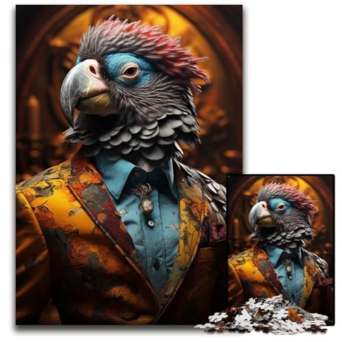 Puzzle mit 1000 Teilen für Erwachsene Malen bunter Papagei Papierpuzzles entspannende Unterhaltung Heimdekoration 1000 Teile (38 x 26 cm) von CYSEHKRBL
