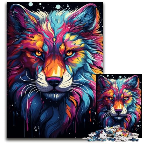 Puzzle mit 1000 Teilen für Erwachsene PaintingColorWolfArt Holzpuzzle entspannende Unterhaltung Heimdekoration 1000 Teile (75 x 50 cm) von CYSEHKRBL