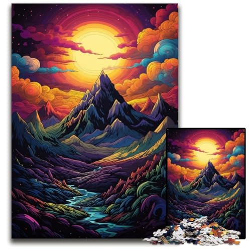 Puzzle mit 1000 Teilen für Erwachsene Psychedelic Alps Holzpuzzle entspannende Unterhaltung Heimdekoration 1000 Teile (75 x 50 cm) von CYSEHKRBL