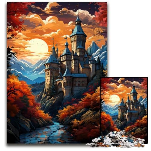 Puzzle mit 1000 Teilen für Erwachsene majestätisches Schloss Denkspiel für Teenager 1000 Teile (38x26cm) von CYSEHKRBL