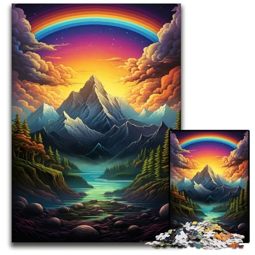 Puzzles für 1000 Teile „Psychedelic Alps“ Holzpuzzle perfekt für Familienspaß an Weihnachten Thanksgiving Geburtstagen und Ostern 1000 Teile (75 x 50 cm) von CYSEHKRBL