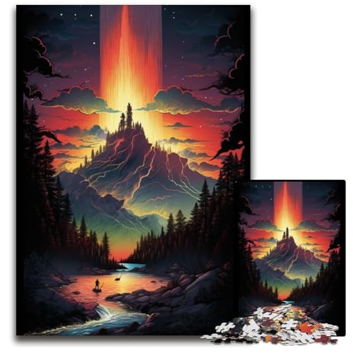 Puzzles für 1000 Teile Yellowstone-Nationalpark Holzpuzzles perfekt für Teenager Familienzusammenhalt Denksportaufgabe und DIY-Heimdekor-Geschenk 1000 Teile (75x50cm) von CYSEHKRBL
