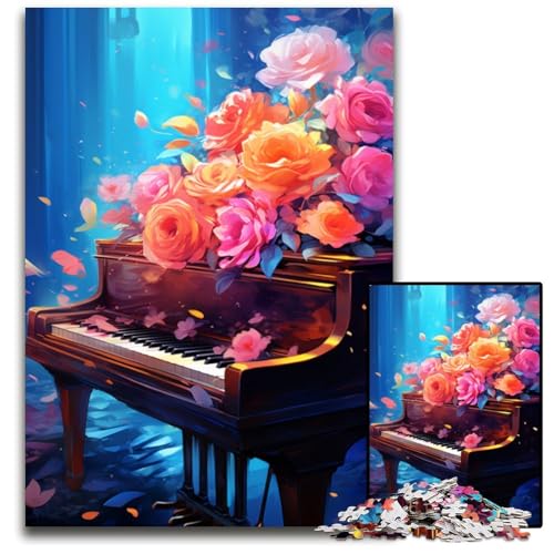 Puzzles für Klavier mit 1000 Teilen farbenfrohe Holzpuzzles perfekt für Familienspaß an Weihnachten Thanksgiving Geburtstagen und Ostern 1000 Teile (75 x 50 cm) von CYSEHKRBL