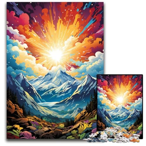 Schweizer Jungfrau-Farbpuzzle 1000 Teile Holzpuzzle anspruchsvolles Denkspiel für Teenager Spaß am Familienspielabend 1000 Teile (75x50cm) von CYSEHKRBL