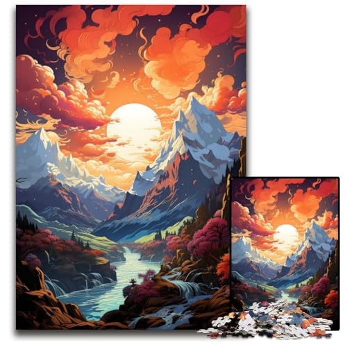 Schweizer Jungfrau farbiges 1000-teiliges Puzzle aus Papier anspruchsvolles Denkspiel für Teenager Spaß am Familienspielabend 1000 Teile (38x26cm) von CYSEHKRBL