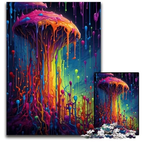 Seltsame psychedelische Farben 1000-teiliges Puzzle aus Papier anspruchsvolles Denkspiel für Teenager Spaß am Familienspielabend 1000 Teile (38x26cm) von CYSEHKRBL