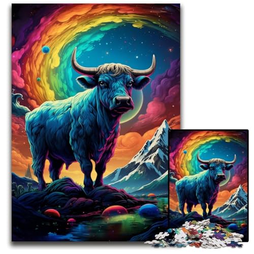 Symphony Cow 1000-teiliges Puzzle für Erwachsene Papierpuzzle Weihnachten Halloween Ostern Neujahr 1000 Teile (38x26cm) von CYSEHKRBL