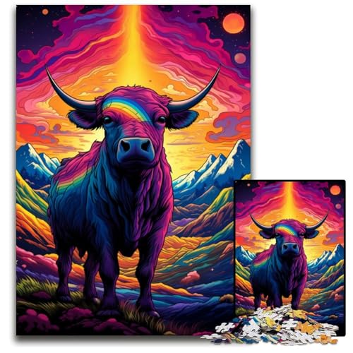Symphony Cow Puzzle 1000 Teile Schwierige Puzzles für Erwachsene Hochschwieriges Denkspiel für Teenager 1000 PCS (75x50cm) von CYSEHKRBL