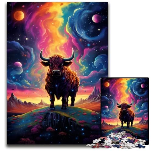 Symphony Cow Puzzle 1000 Teile für Erwachsene anspruchsvolle Puzzles anspruchsvolles DIY-Denkspiel perfektes Familienspiel oder dekoratives Geschenk 1000 Teile (38x26cm) von CYSEHKRBL